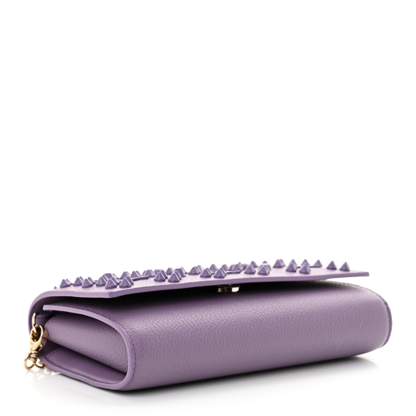 Calfskin Spikes Loubinthesky Paloma Clutch Parme