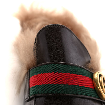 Gucci Goatskin Fur Web GG Mens Princetown Slippers 12 Cocoa 8 of 10