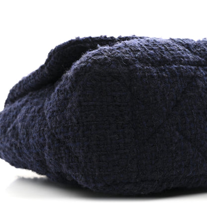 Chanel Tweed Quilted Maxi Chanel 19 Flap Navy 9 of 10