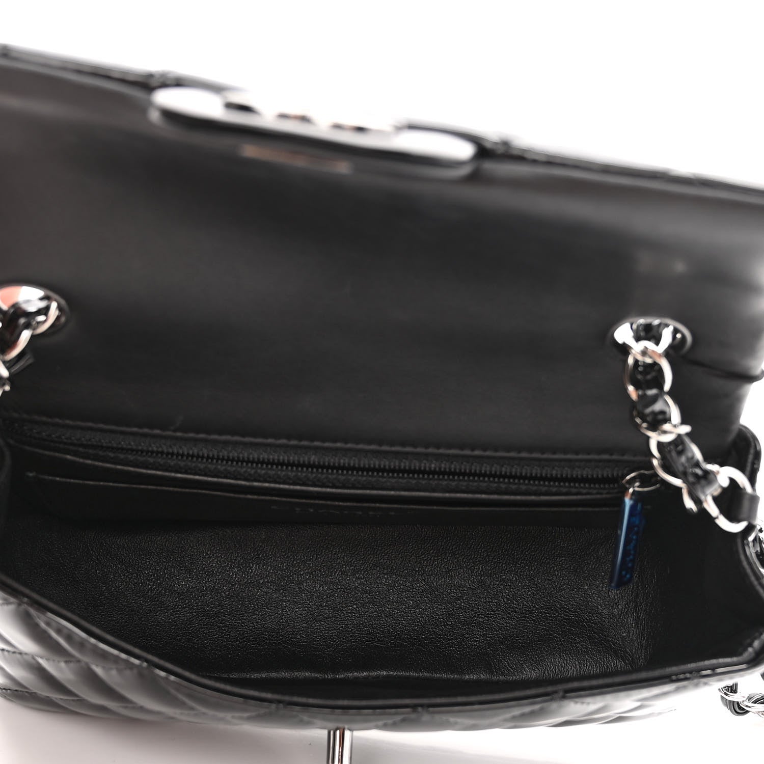 Chanel Patent Calfskin Quilted Mini Rectangular Flap Black 5 of 11