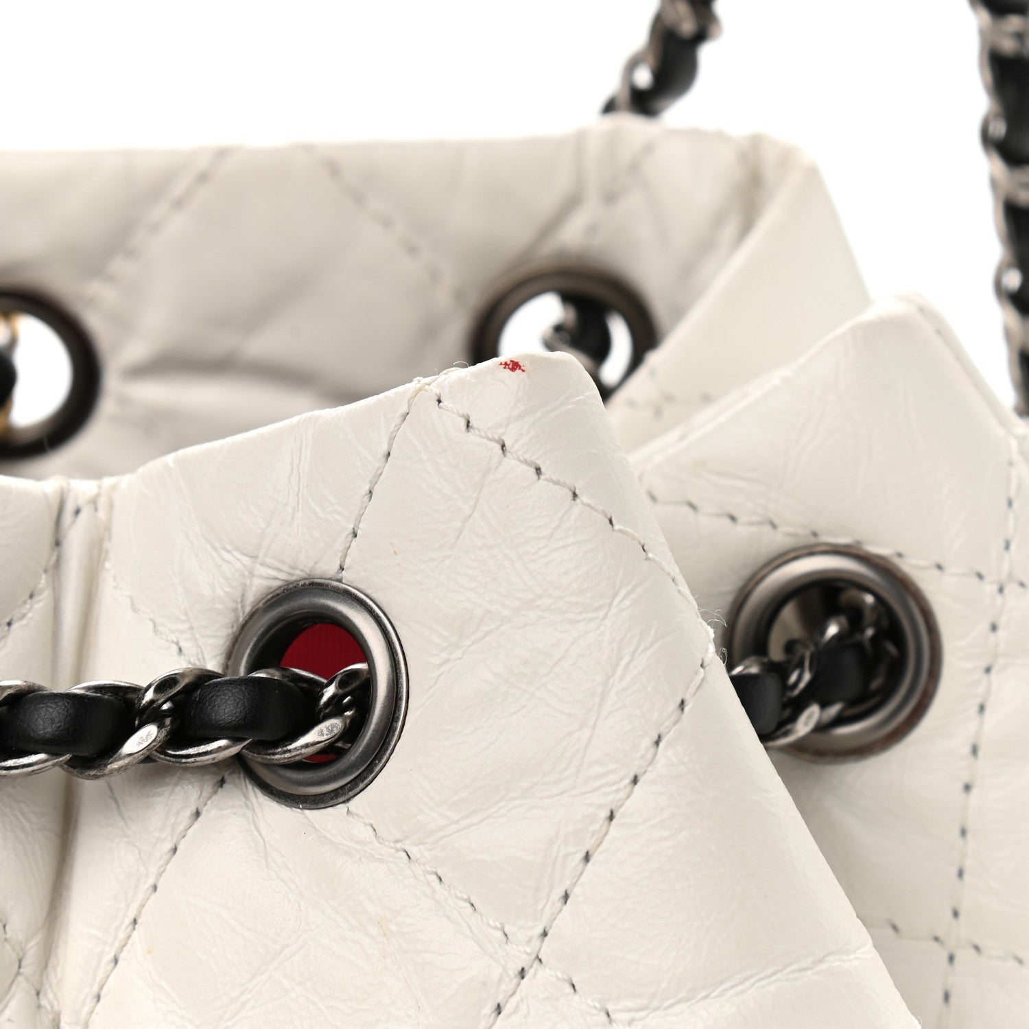 Chanel Aged Calfskin Quilted Small Gabrielle Backpack Black White 8 of 11