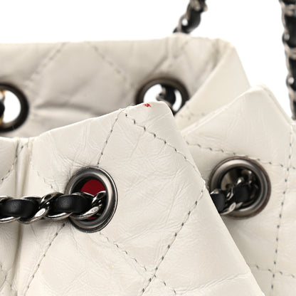 Chanel Aged Calfskin Quilted Small Gabrielle Backpack Black White 8 of 11