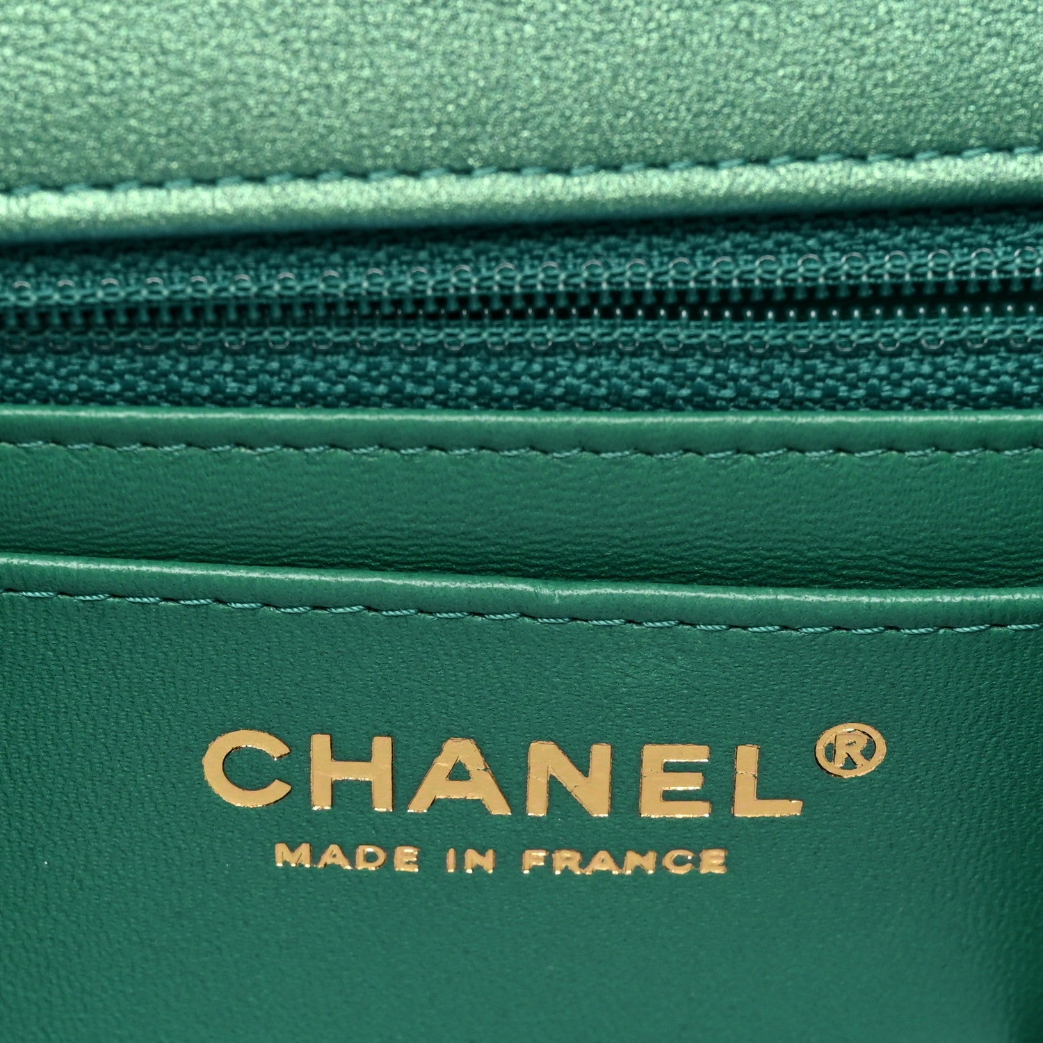 Chanel Iridescent Calfskin Quilted Mini Rectangular Flap Green 5 of 8
