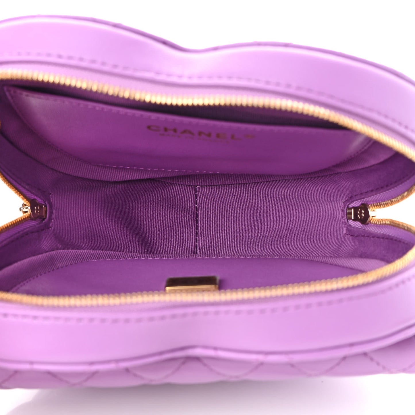 Lambskin Quilted CC In Love Heart Bag Purple