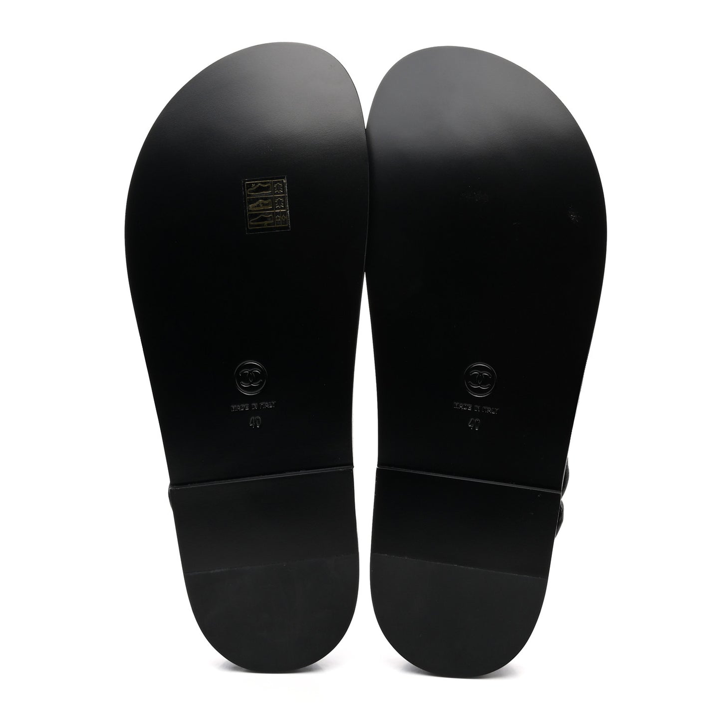 Grained Calfskin Velcro Dad Sandals 40 Black