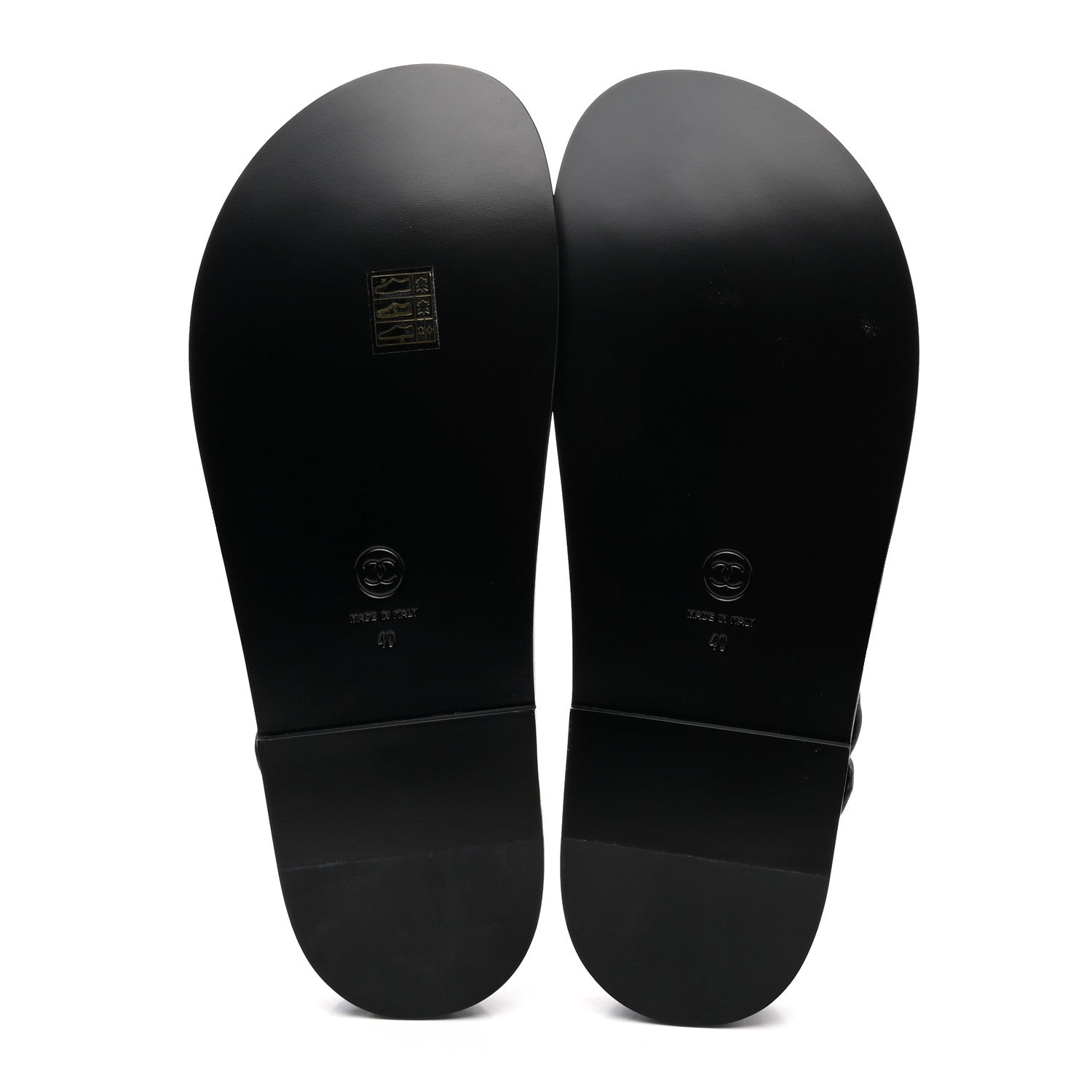 Chanel Grained Calfskin Velcro Dad Sandals 40 Black 5 of 9