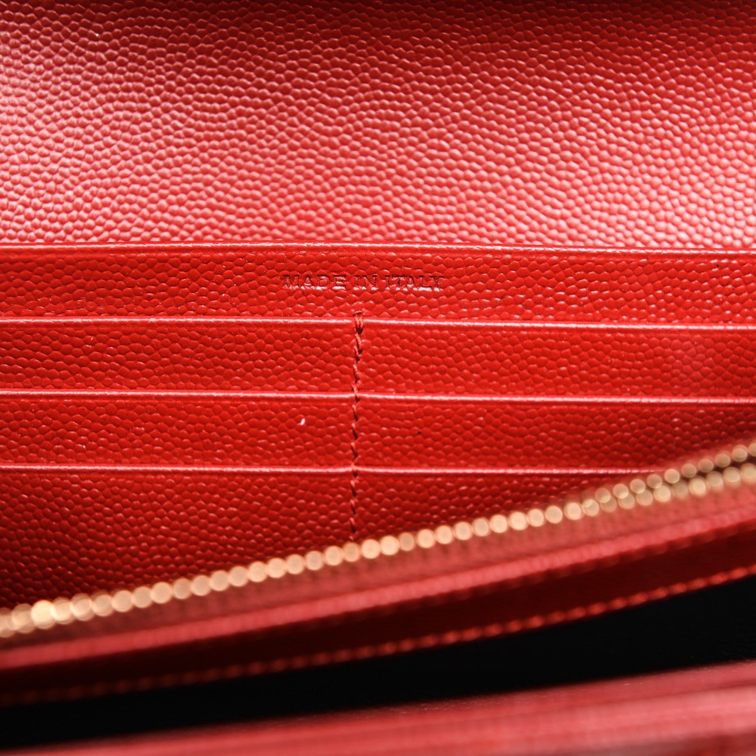 Saint Laurent Grain De Poudre Matelasse Chevron Monogram Wallet Red 7 of 7