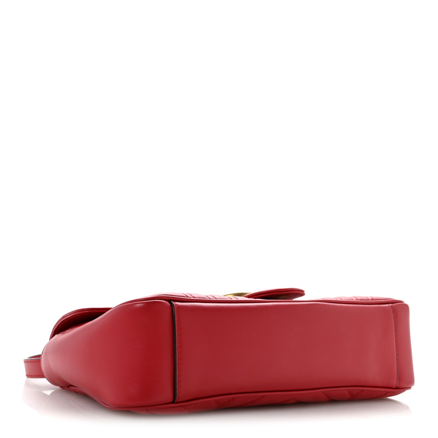 Calfskin Matelasse Small GG Marmont Shoulder Bag Hibiscus Red