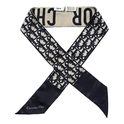 Christian Dior Silk Oblique Mitzah Scarf Blue 1 of 6