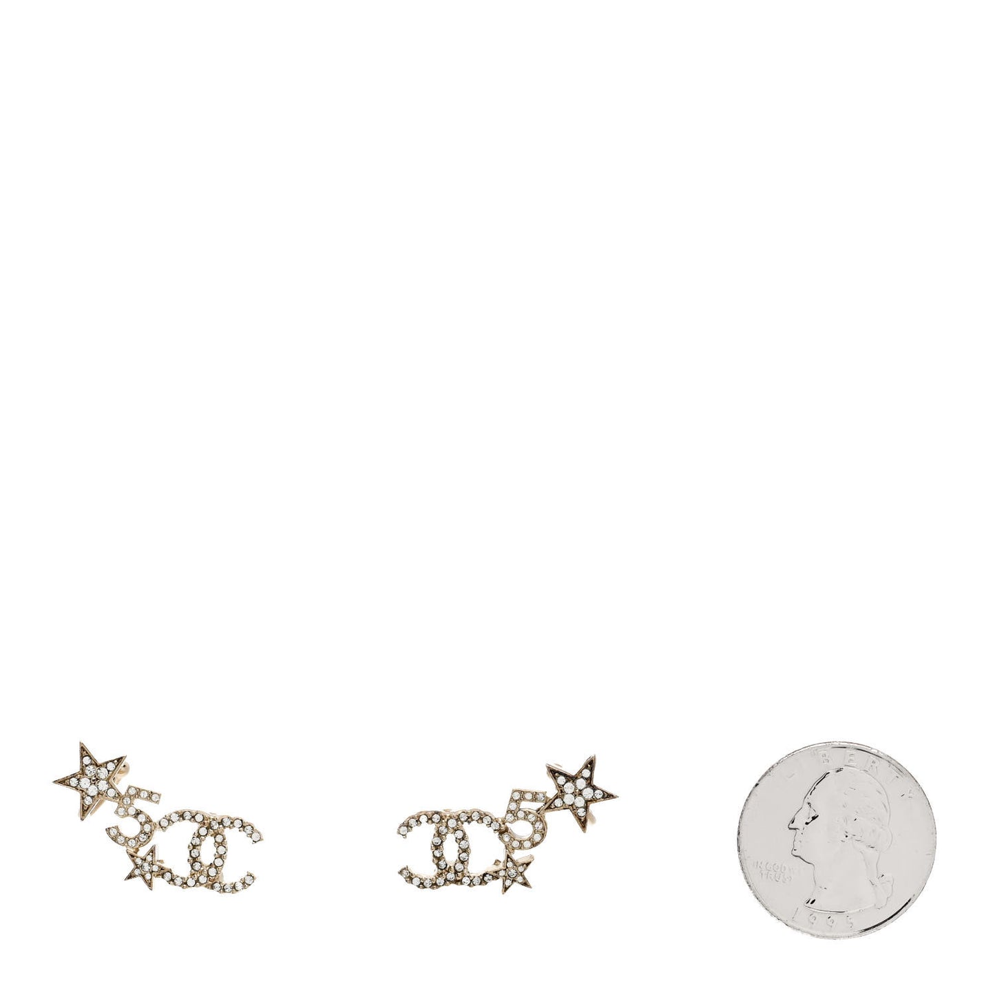 Crystal Star 5 CC Earrings Gold