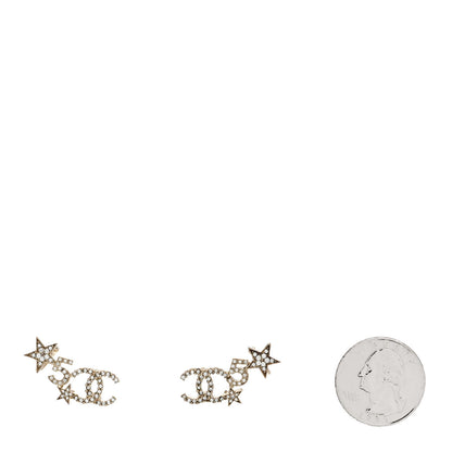 Chanel Crystal Star 5 CC Earrings Gold 2 of 4