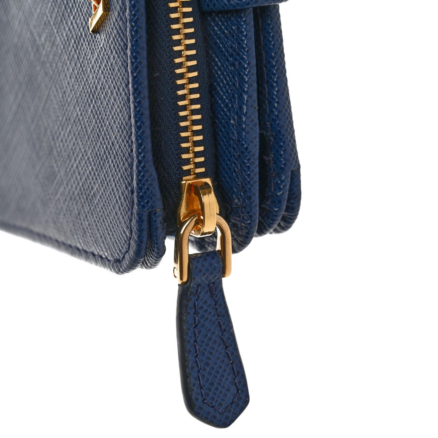 Prada Saffiano Metal Compact Wallet Cobalto 7 of 9