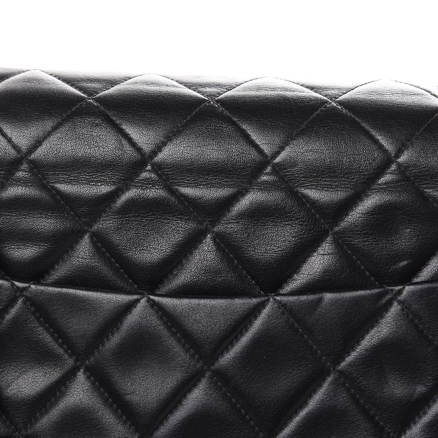 Lambskin Quilted XL Jumbo Single Flap Black