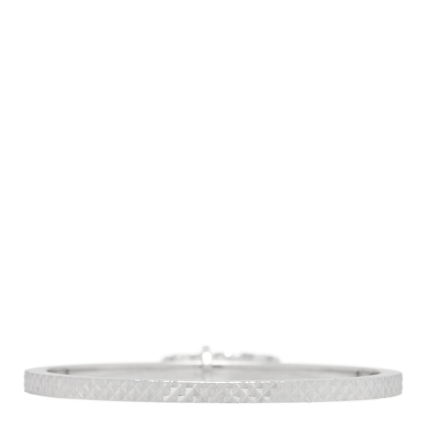 18K White Gold Diamond Running G Charm Ring 54 6.75