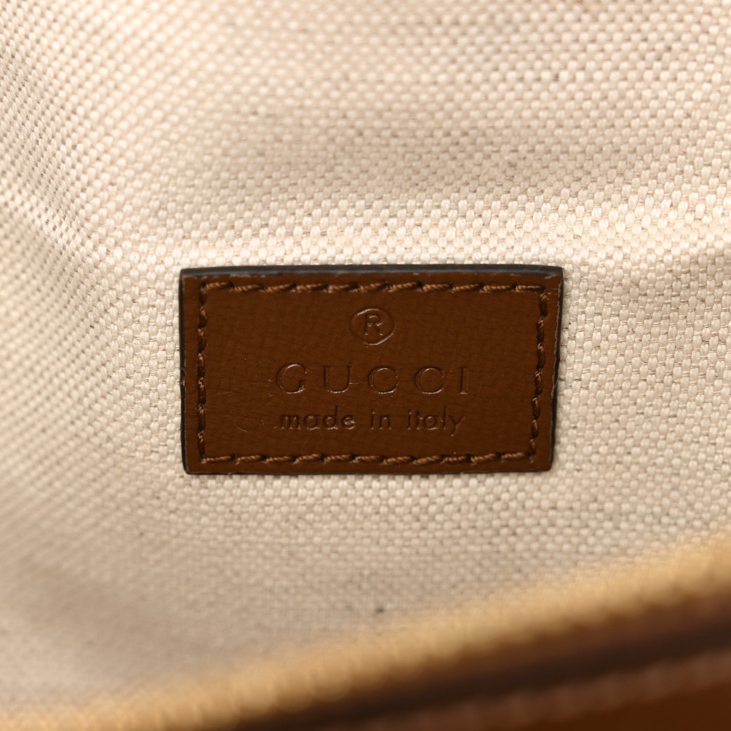 GG Supreme Monogram Textured Calfskin Retro Interlocking G Belt Bag Beige Ebony Brown Sugar