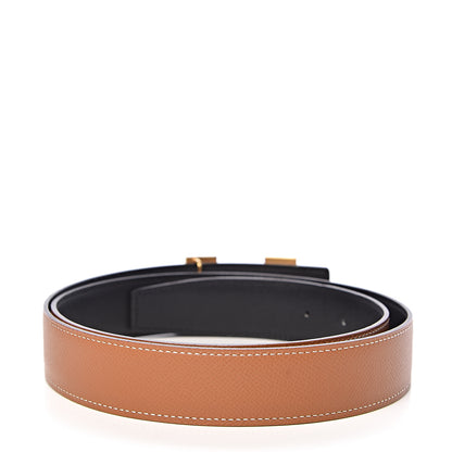 Hermes Swift Epsom 32mm H Belt 95 Black Gold 3 of 8