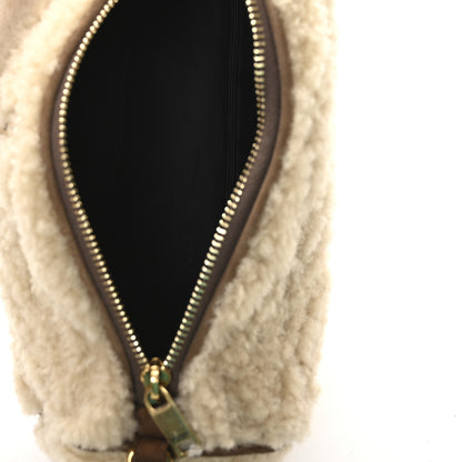 Saint Laurent Shearling Monogram Mini Sade Tube Bag Natural 5 of 11