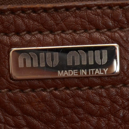 Miu Miu Vitello Peggy Shopping Tote Cocco Rosso 5 of 6