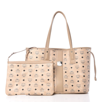 MCM Visetos Medium Liz Reversible Shopper Tote Beige 4 of 12