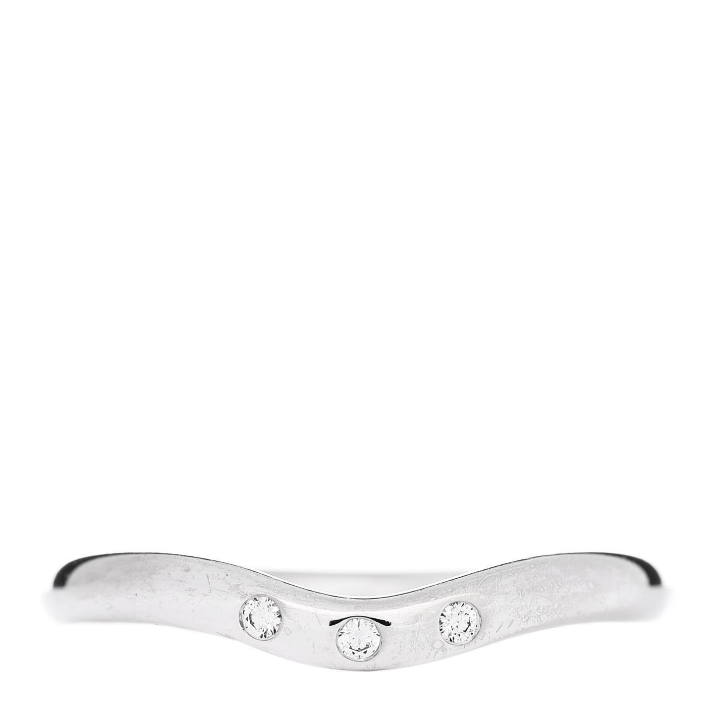18K White Gold Diamond Elsa Peretti Wedding Band Ring 49 5