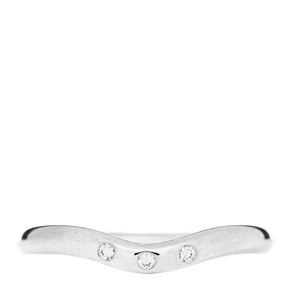 Tiffany 18K White Gold Diamond Elsa Peretti Wedding Band Ring 49 5 1 of 5