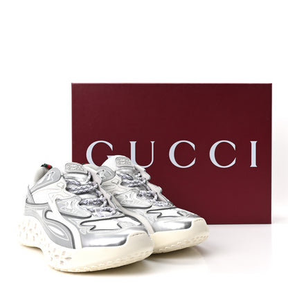 Gucci Metallic Demetra Mesh Cub3d Mens Sneakers 10 Grey White 10 of 10