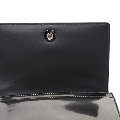Christian Dior Metallic Patent Micro-Cannage Diorama Wallet on Chain Pouch Onyx Black 14 of 17