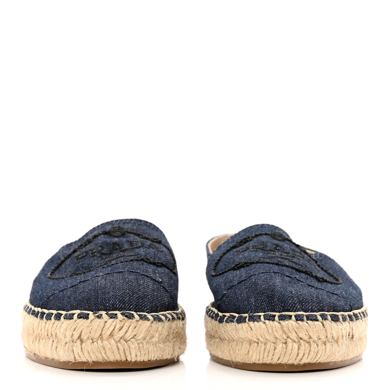 Prada Denim Logo Espadrilles 36 Blue 2 of 8