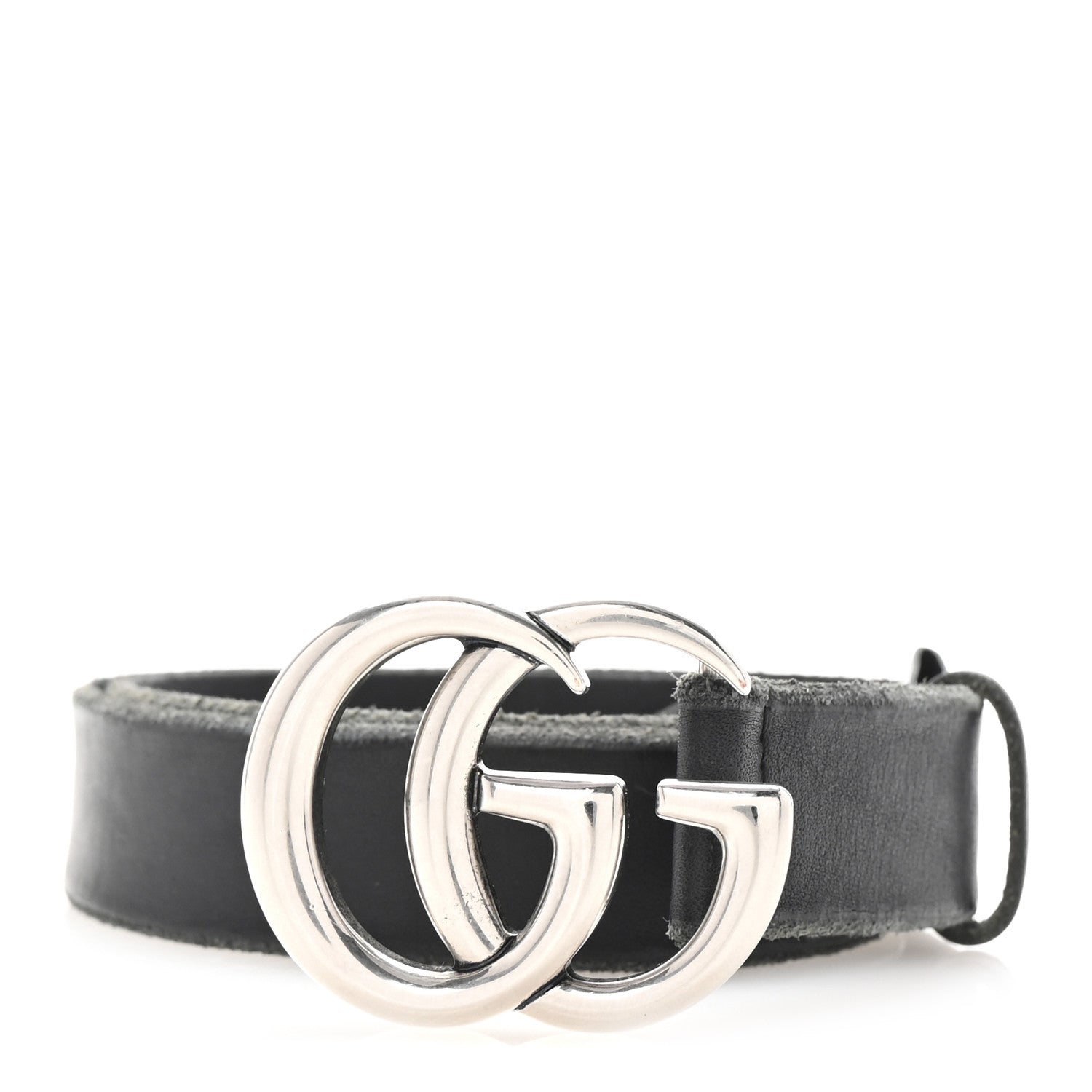 Gucci Cuoio Toscano Nickel Double G 30mm Belt 75 30 Black 1 of 5