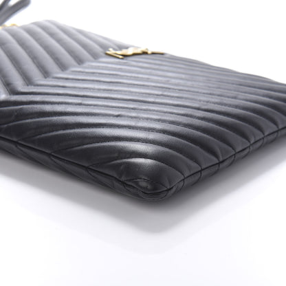 Saint Laurent Calfskin Matelasse Monogram Cassandre Tablet Pouch Black 14 of 18