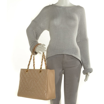 Chanel Caviar Quilted Grand Shopping Tote Beige 2 of 8
