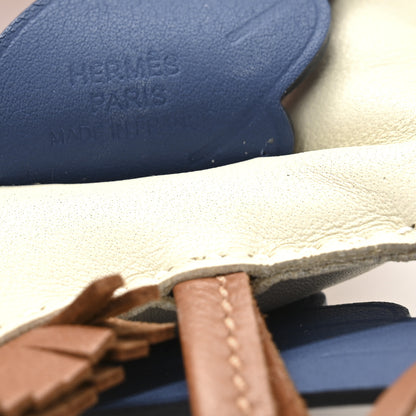 Hermes Milo Lambskin Grigri Rodeo Pegase Horse Bag Charm PM Craie Gold Bleu Tie 3 of 5