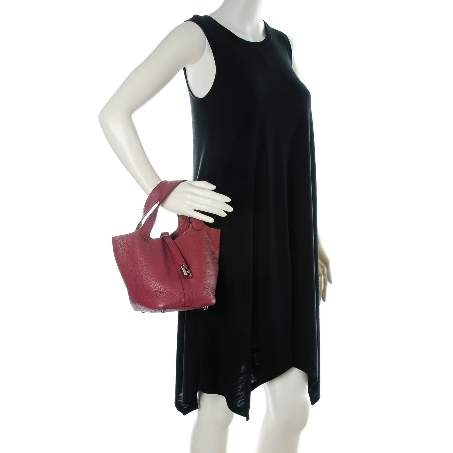 Hermes Taurillon Clemence Picotin Lock 18 PM Bois De Rose 2 of 8
