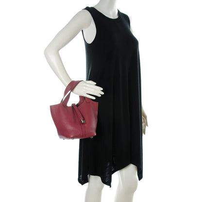 Hermes Taurillon Clemence Picotin Lock 18 PM Bois De Rose 2 of 8