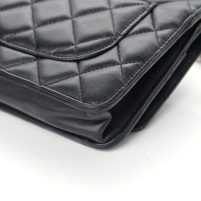 Chanel Lambskin Quilted CC Pearl Crush Wallet on Chain WOC Black 12 of 19