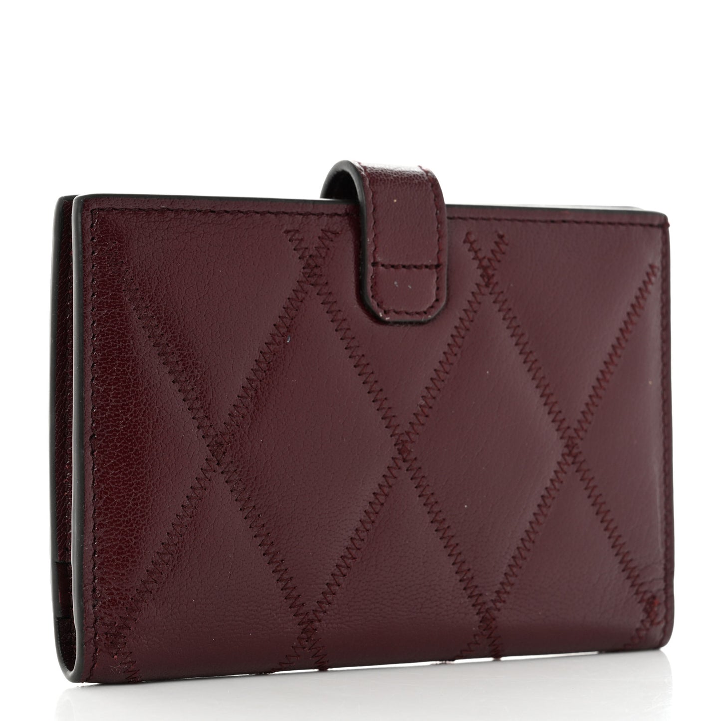 Goatskin Diamond Quilted GV3 Medium Wallet Aubergine