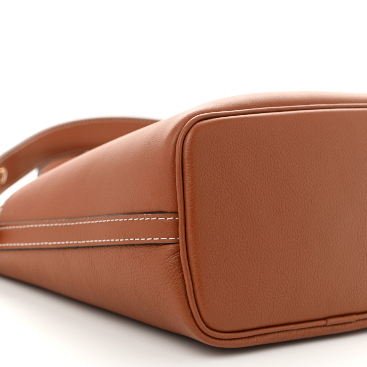 Calfskin Lock and Walk Bucket Cognac