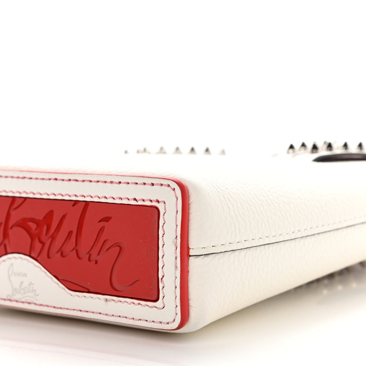 Calfskin Spikes Mini North South Cabata Tote White