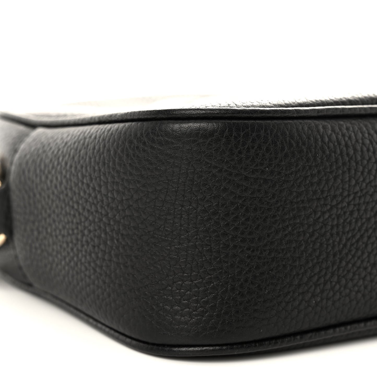 Pebbled Calfskin Small Soho Disco Bag Black