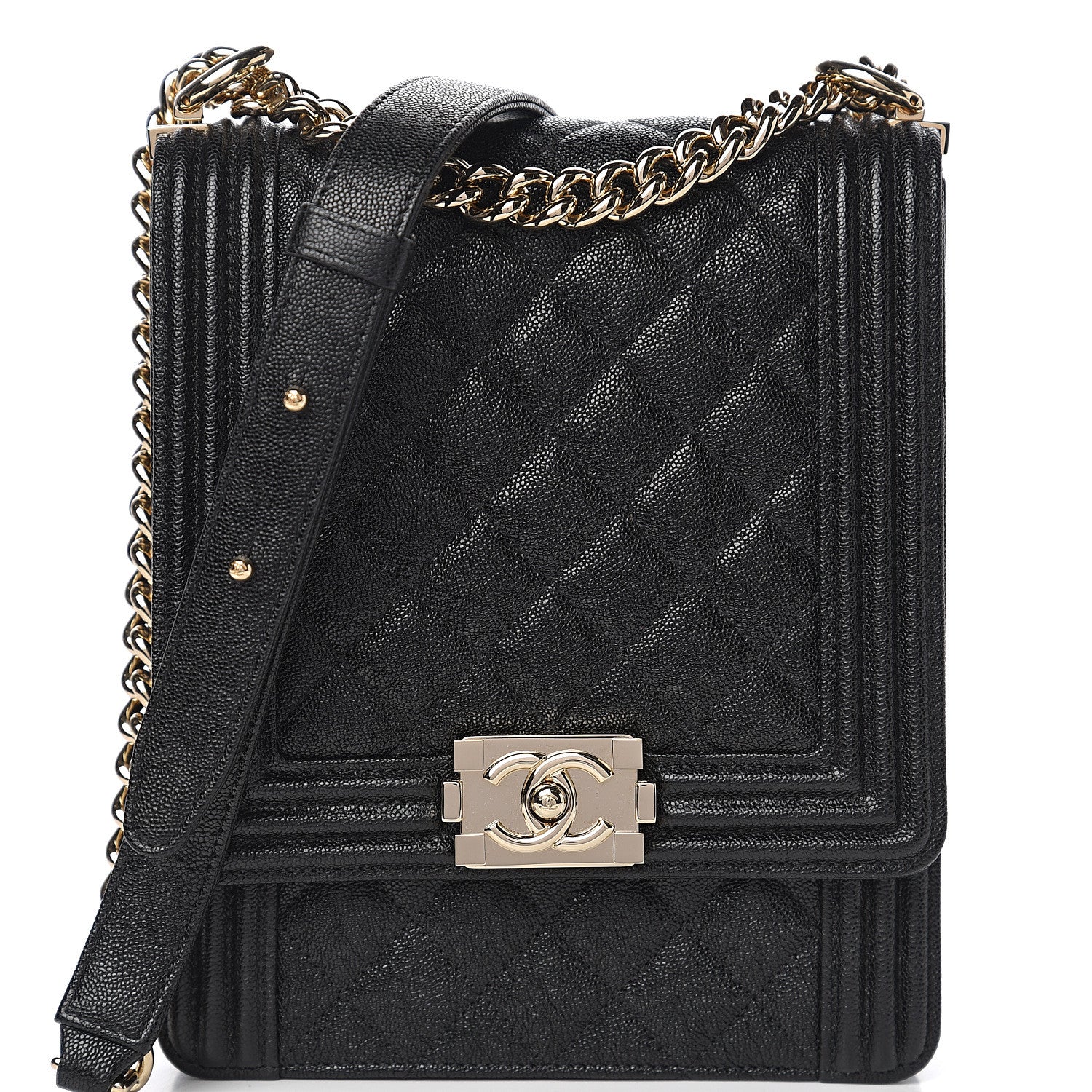 Chanel Caviar Quilted North South Boy Flap Black 8 of 9