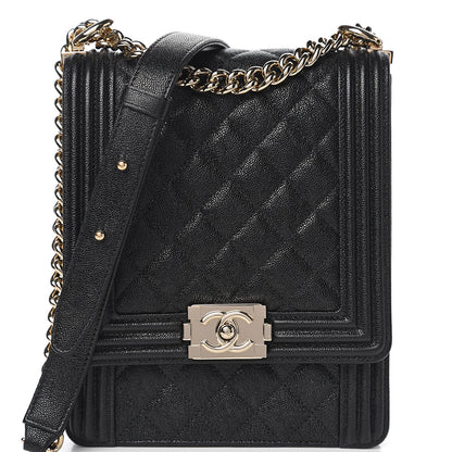 Chanel Caviar Quilted North South Boy Flap Black 8 of 9