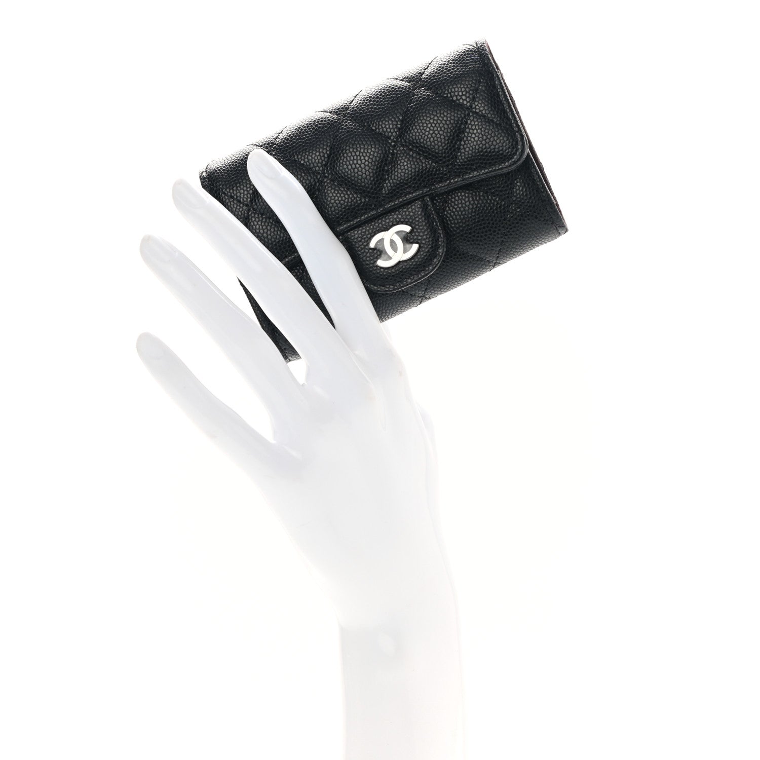 Chanel Caviar Quilted Classic 4 Key Holder Wallet Black 2 of 10