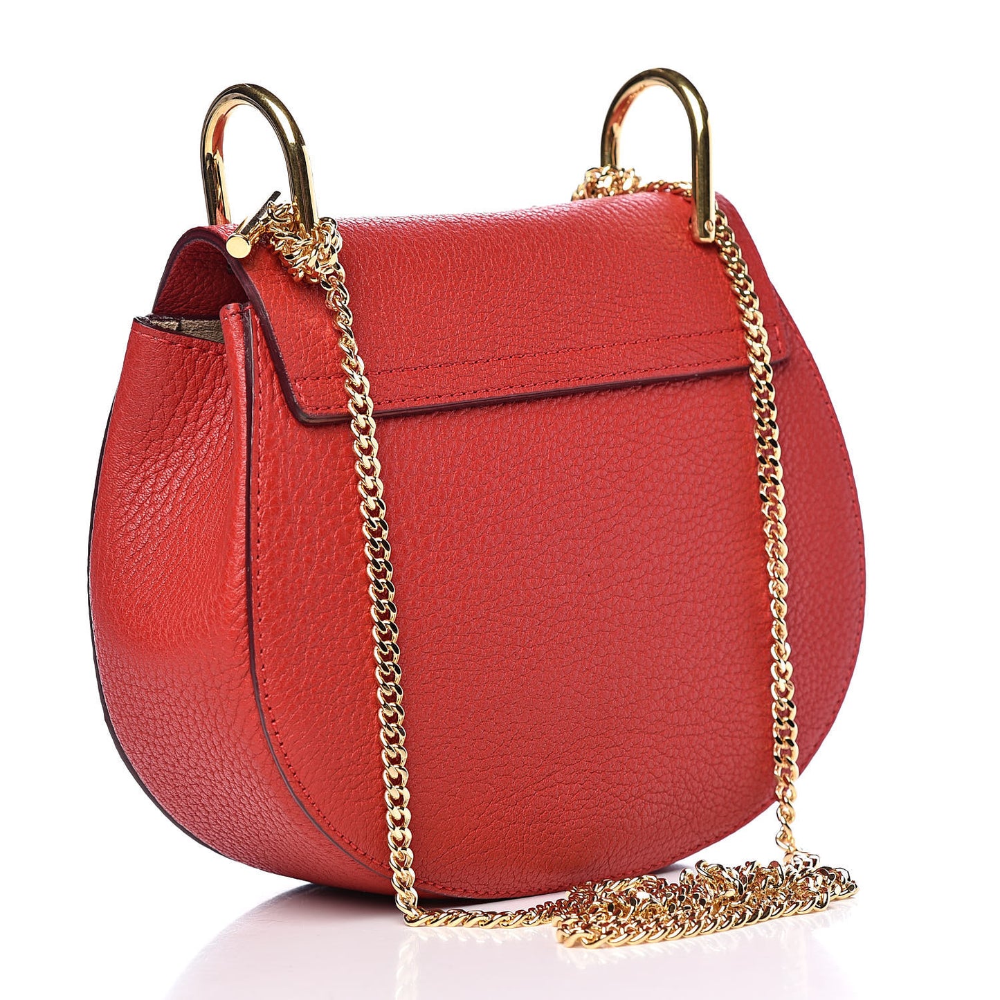Grained Lambskin Mini Drew Shoulder Bag Plaid Red