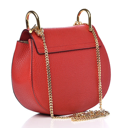 Chloe Grained Lambskin Mini Drew Shoulder Bag Plaid Red 3 of 11