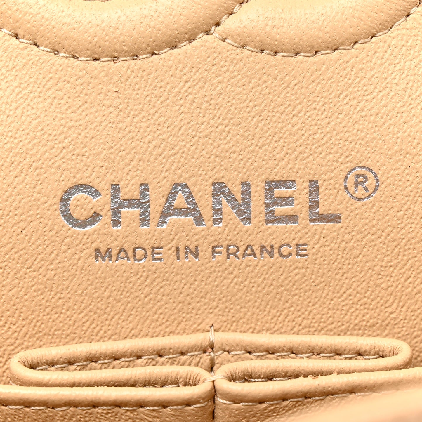 Caviar Quilted Small Double Flap Beige
