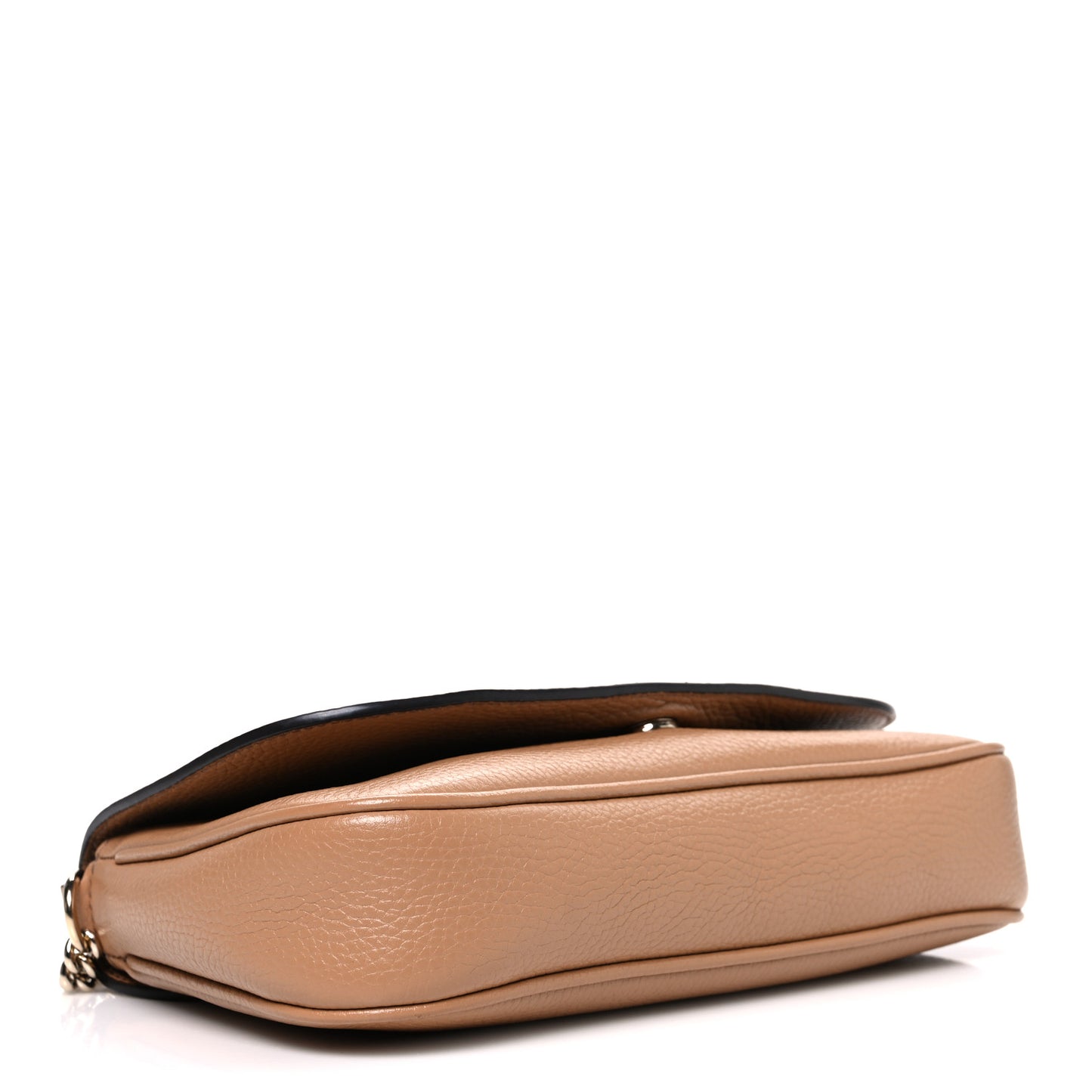 Pebbled Calfskin Medium Soho Flap Crossbody Camelia