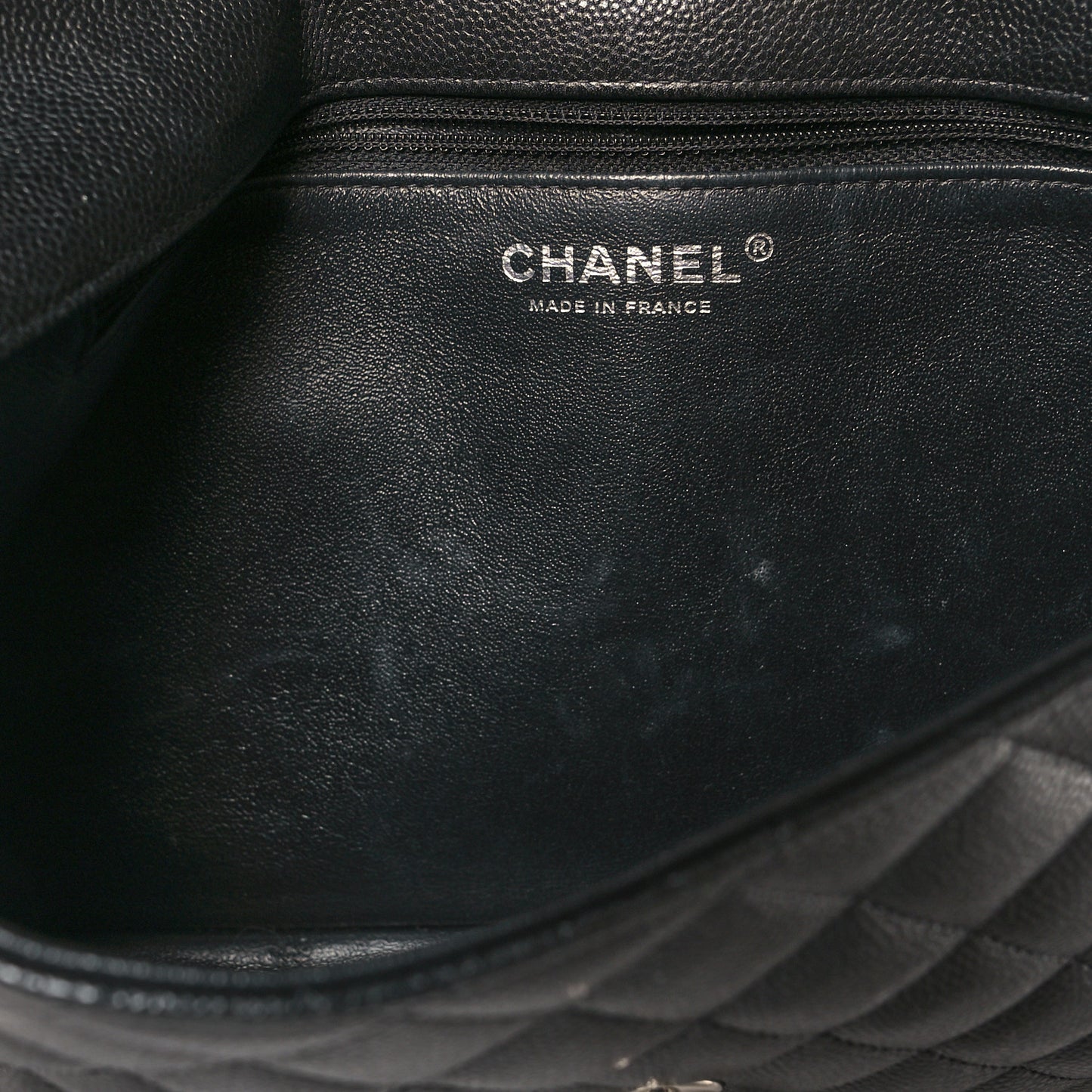 Caviar Quilted Flap Clutch Black