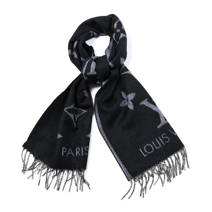 Louis Vuitton Cashmere Monogram Reykjavik Scarf Navy Blue 1 of 4