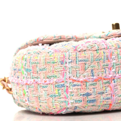 Chanel Tweed Quilted Baywatch Top Handle Flap Light Pink Green Orange Purple 9 of 10