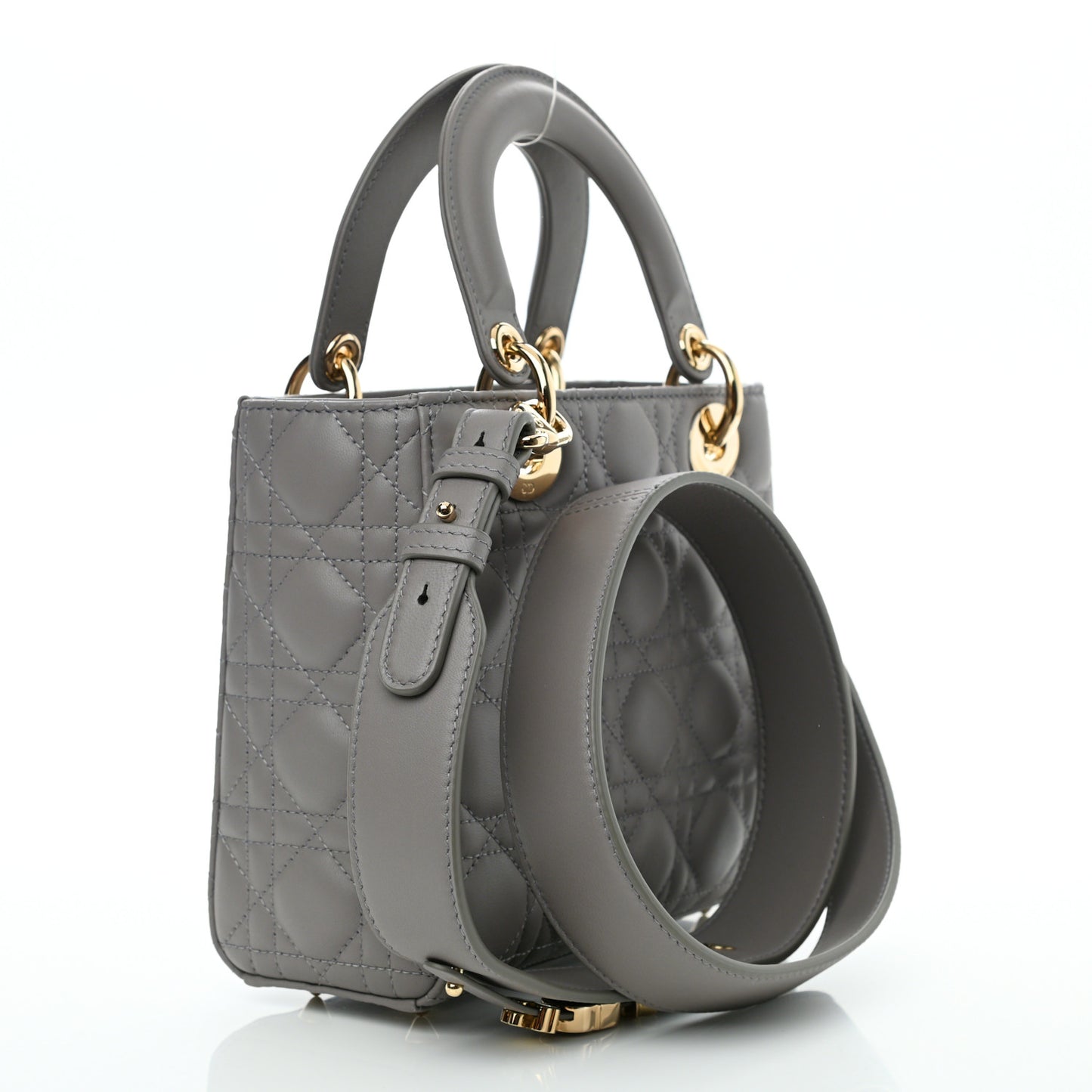 Lambskin Cannage Small My ABCDior Lady Dior Grey
